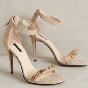 New Anthropologie Matiko Jules Heels Taupe  EU40/US 9